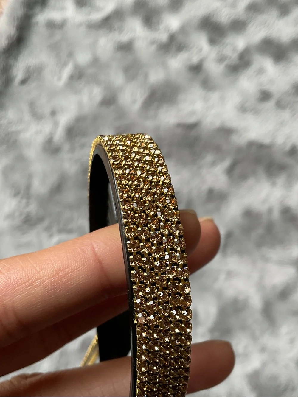 Gold hanging Rhinestone Hair Bun Clip - Women Accessories